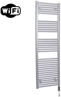 Sanicare Elektrische Radiator Sanicare HWV Met Wifi 172x60 cm Zilver Grijs 1127W Met Thermostaat Chroom Rechtsonder