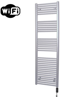 Sanicare Elektrische Radiator Sanicare HWV Met Wifi 172x60 cm Zilver Grijs 1127W Met Thermostaat Zwart Rechtsonder