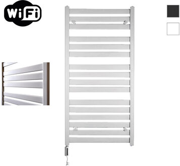 Sanicare Elektrische Radiator Sanicare HWV - Moda Met Wifi 120x60 cm Mat Wit 876W Met Thermostaat Wit Linksonder Sanicare
