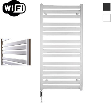 Sanicare Elektrische Radiator Sanicare HWV - Moda Met Wifi 120x60 cm Mat Wit 876W Met Thermostaat Wit Linksonder
