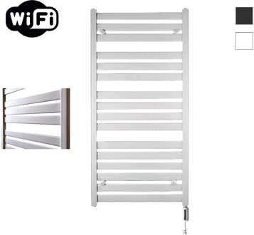 Sanicare Elektrische Radiator Sanicare HWV - Moda Met Wifi 120x60 cm Mat Wit 876W Met Thermostaat Wit Rechtsonder