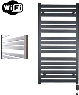 Sanicare Elektrische Radiator Sanicare HWV - Moda Met Wifi 120x60 cm Mat Zwart 876W Met Thermostaat Zwart Rechtsonder