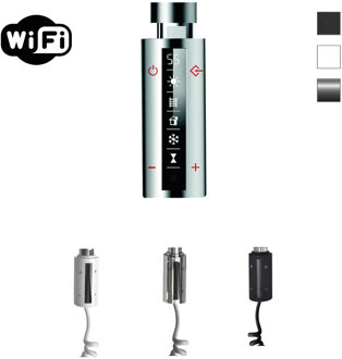 Sanicare Elektrische Radiator Sanicare HWV - Moda Met Wifi 160x60 cm Mat Wit 1159W Met Thermostaat Chroom Linksonder Sanicare