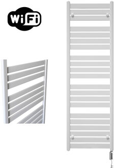 Sanicare Elektrische Radiator Sanicare HWV - Moda Met Wifi 160x60 cm Mat Wit 1159W Met Thermostaat Wit Rechtsonder