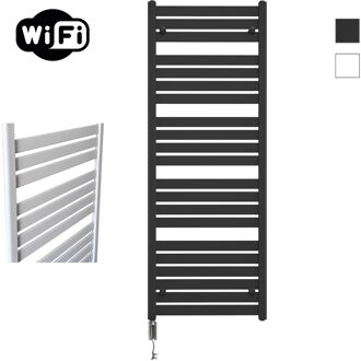 Sanicare Elektrische Radiator Sanicare HWV - Moda Met Wifi 160x60 cm Mat Zwart 1159W Met Thermostaat Chroom Linksonder Sanicare