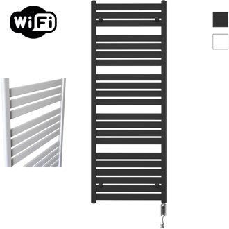 Sanicare Elektrische Radiator Sanicare HWV - Moda Met Wifi 160x60 cm Mat Zwart 1159W Met Thermostaat Chroom Rechtsonder