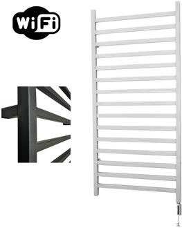 Sanicare Elektrische Radiator Sanicare HWV - Qubic Met Wifi 126,4x60 cm Wit 773W Met Thermostaat Wit Linksonder