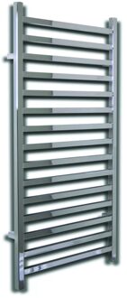 Sanicare Elektrische Radiator Sanicare Qubic 126.4x60 cm Chroom Met Chrome Thermostaat 565 Watt Sanicare