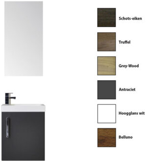 Sanicare Fonteinkast Sanicare Q40 Antraciet (spiegel optioneel)