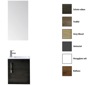 Sanicare Fonteinkast Sanicare Q40 Schots-Eiken (spiegel optioneel) Zwart