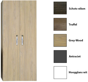 Sanicare Kolomkast Dubbel Sanicare Q9/Q10/Q11 Soft-Closing Deuren Chromen Greep 160x67x32 cm Hoogglans Wit