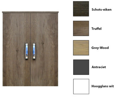 Sanicare Kolomkast Dubbel Sanicare Q9/Q10/Q11 Soft-Closing Deuren Chromen Greep 90x67x32 cm Antraciet