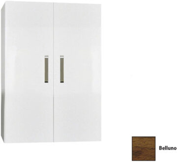 Sanicare Kolomkast Dubbel Sanicare Q9/Q10/Q11 Soft-Closing Deuren Chromen Greep 90x67x32 cm Belluno Belluno-Eiken