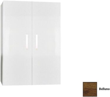 Sanicare Kolomkast Sanicare Q1/Q12/Q17 2-Deurs Soft-Closing Chromen Greep 90x67x32 cm Belluno Belluno-Eiken