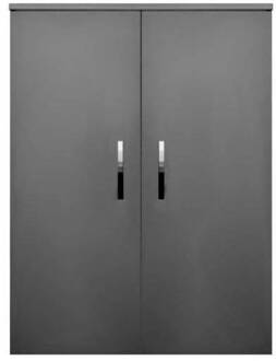 Sanicare Kolomkast Sanicare Q1/Q4/Q12 2-Deurs Soft-Closing Chromen Greep 90x67x32 cm Grey-Wood Sanicare