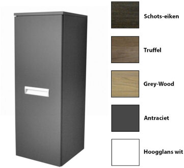 Sanicare Kolomkast Sanicare Q2/Q3/Q8 Soft-Close Deur 90x33,5x32 cm Schots-Eiken Zwart