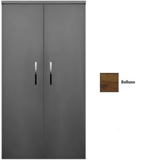 Sanicare Kolomkast Sanicare Q6/Q14/Q16 2-Deurs Soft-Closing Chromen Greep 160x67x32 cm Belluno Belluno-Eiken