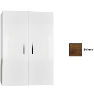 Sanicare Kolomkast Sanicare Q6/Q14/Q16 2-Deurs Soft-Closing Chromen Greep 90x67x32 cm Belluno Belluno-Eiken