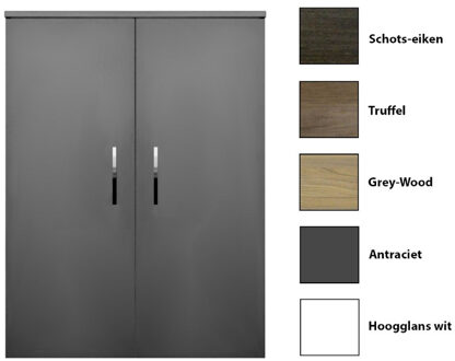 Sanicare Kolomkast Sanicare Q6/Q14/Q16 2-Deurs Soft-Closing Chromen Greep 90x67x32 cm Truffel