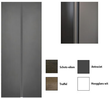 Sanicare Kolomkast Sanicare Q7 2-Deurs Soft-Closing Greeploos 160x67x32 cm Truffel