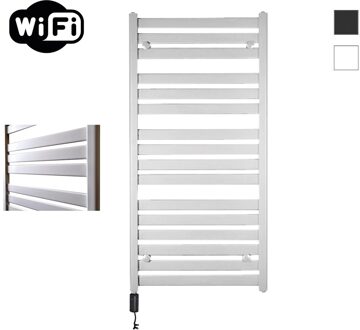 Sanicare Moda elektrische radiator 60x120cm wit mat met WiFi en thermostaat links zwart