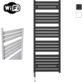 Sanicare Moda elektrische radiator 60x160cm zwart mat met WiFi en thermostaat links chroom