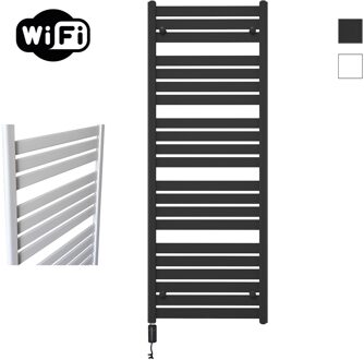 Sanicare Moda elektrische radiator 60x160cm zwart mat met WiFi en thermostaat links zwart