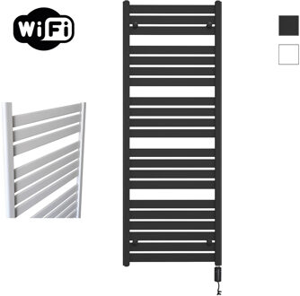 Sanicare Moda elektrische radiator 60x160cm zwart mat met WiFi en thermostaat rechts zwart