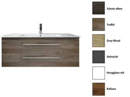 Sanicare Onderkast Sanicare Q15 2 Laden Chromen Greep Soft-Close 120x45 cm Belluno-Eiken Sanicare