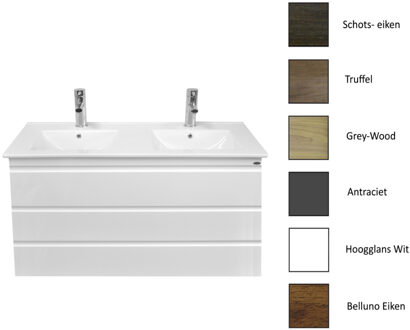 Sanicare Onderkast Sanicare Q7 Drie Soft-Close Laden Greeploos 121x46 cm Belluno-Eiken Sanicare