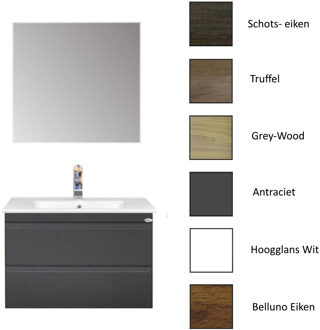 Sanicare Onderkast Sanicare Q7 Twee Soft-Closing Laden 85x45 cm Belluno-Eiken Sanicare