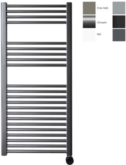 Sanicare Radiator Sanicare Snode 111,8 x 45 cm Gunmetal Thermostaat Chroom Rechtsonder