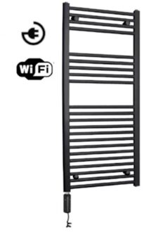 Sanicare Radiator Sanicare Snode Met Wifi 111,8 x 45 cm Mat Zwart Met Thermostaat Zwart Sanicare