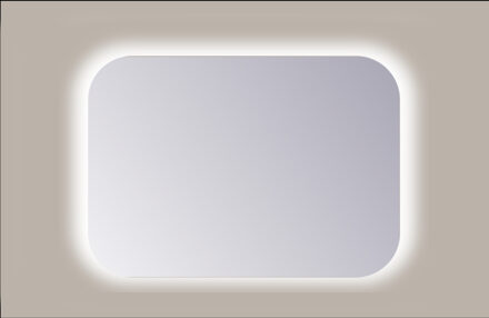 Sanicare Spiegel Rechthoek Sanicare Q-Mirrors Afgeronde Hoeken 60x100 cm PP Geslepen LED Cold White Zonder Sensor