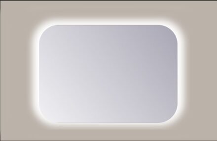 Sanicare Spiegel Rechthoek Sanicare Q-Mirrors Afgeronde Hoeken 60x100 cm PP Geslepen LED Warm White Zonder Sensor