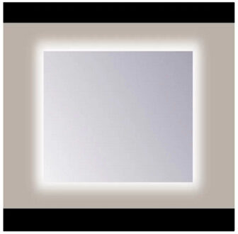 Sanicare Spiegel Sanicare Q-Mirrors 60x60 cm PP-Geslepen Vierkant Met Rondom LED Cold White incl. ophangmateriaal Zonder Schakelaar Sanicare