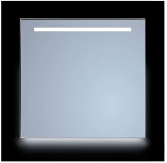 Sanicare Spiegel Sanicare Q-Mirrors 65x70 cm Vierkant Met Aan De Bovenkant & Onderzijde LED Cold White, Omlijsting Aluminium incl. ophangmateriaal Zonder Schakelaar