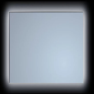 Sanicare Spiegel Sanicare Q-Mirrors 75x70 cm Vierkant Met Rondom LED Warm White, Omlijsting Aluminium incl. ophangmateriaal Met Afstandsbediening