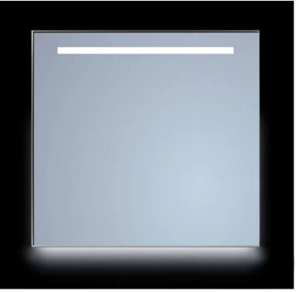Sanicare Spiegel Sanicare Q-Mirrors 80x70 cm Vierkant Met Aan De Bovenkant & Onderzijde LED Cold White, Omlijsting Aluminium incl. ophangmateriaal Met Afstandsbediening