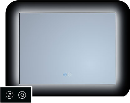 Sanicare Spiegel Sanicare TuTTi 65 cm met LED Ambiance Rondom en Spiegelverwarming met Lijst Mat Zwart