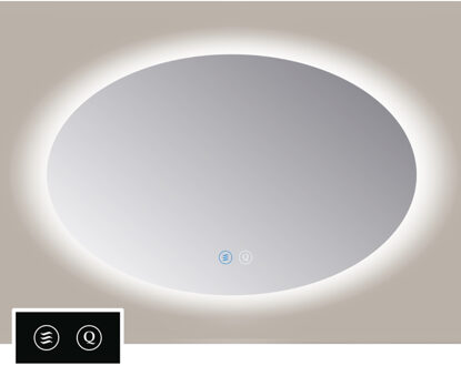 Sanicare Spiegel Sanicare TuTTi Ovaal 60x80 cm met LED Ambiance Rondom en spiegelverwarming