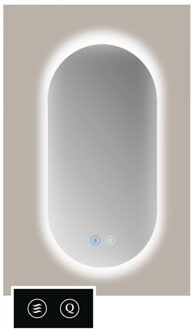 Sanicare Spiegel Sanicare TuTTi Ovaal-rond 100x40 cm met LED Ambiance Rondom en Spiegelverwarming