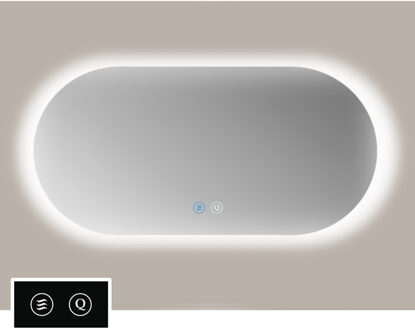 Sanicare Spiegel Sanicare TuTTi Ovaal-rond 70x100 cm met LED Ambiance Rondom en Spiegelverwarming