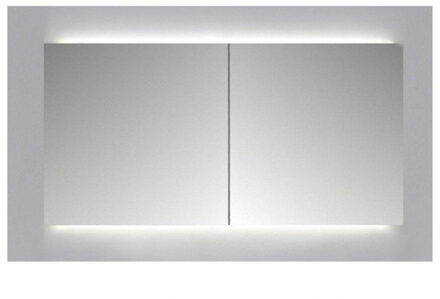 Sanicare Spiegelkast Qlassics Ambiance 120 cm 2 dubbelzijdige spiegeldeuren hoogglans wit 29.41120QHA wit hoogglans