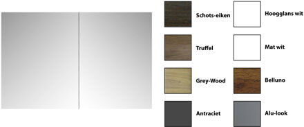 Sanicare Spiegelkast Sanicare Qlassics 100 cm 2 Deuren Grey-Wood Eiken