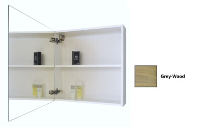Sanicare Spiegelkast Sanicare Qlassics 60 cm 1 Deur Grey-Wood Rechts Eiken