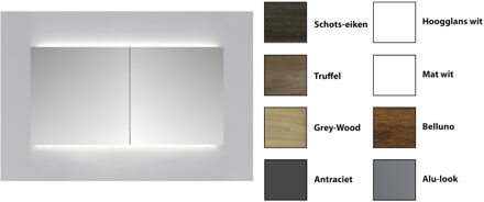 Sanicare Spiegelkast Sanicare Qlassics Ambiance 100 cm 2 Spiegeldeuren Belluno Eiken Belluno-Eiken