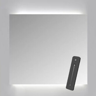 Sanicare Spiegelkast Sanicare Qlassics Ambiance 60x60 cm Met Dubbelzijdige Spiegeldeur, LED Verlichting En Afstandsbediening Grey Wood Eiken