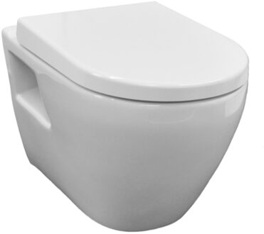 Sanicare Wandcloset Sanicare Compact Rondo Keramiek 51x36 cm Wit (Zitting optioneel)