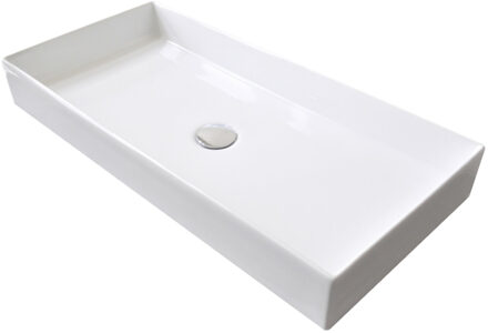 Sanicare Wastafel Sanicare Q16 75,5x35x10 cm Keramiek Wit